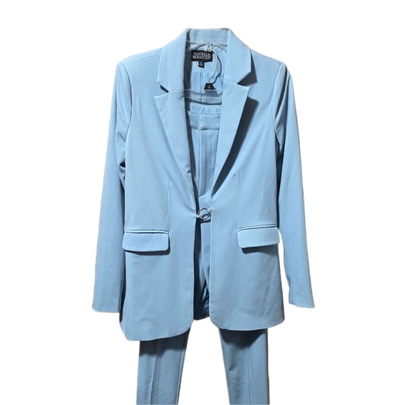 DANIELLE BERNSTEIN Jackets & Coats Danielle Bernstein Pant Suit Baby Blue Sky Blue Poshmark